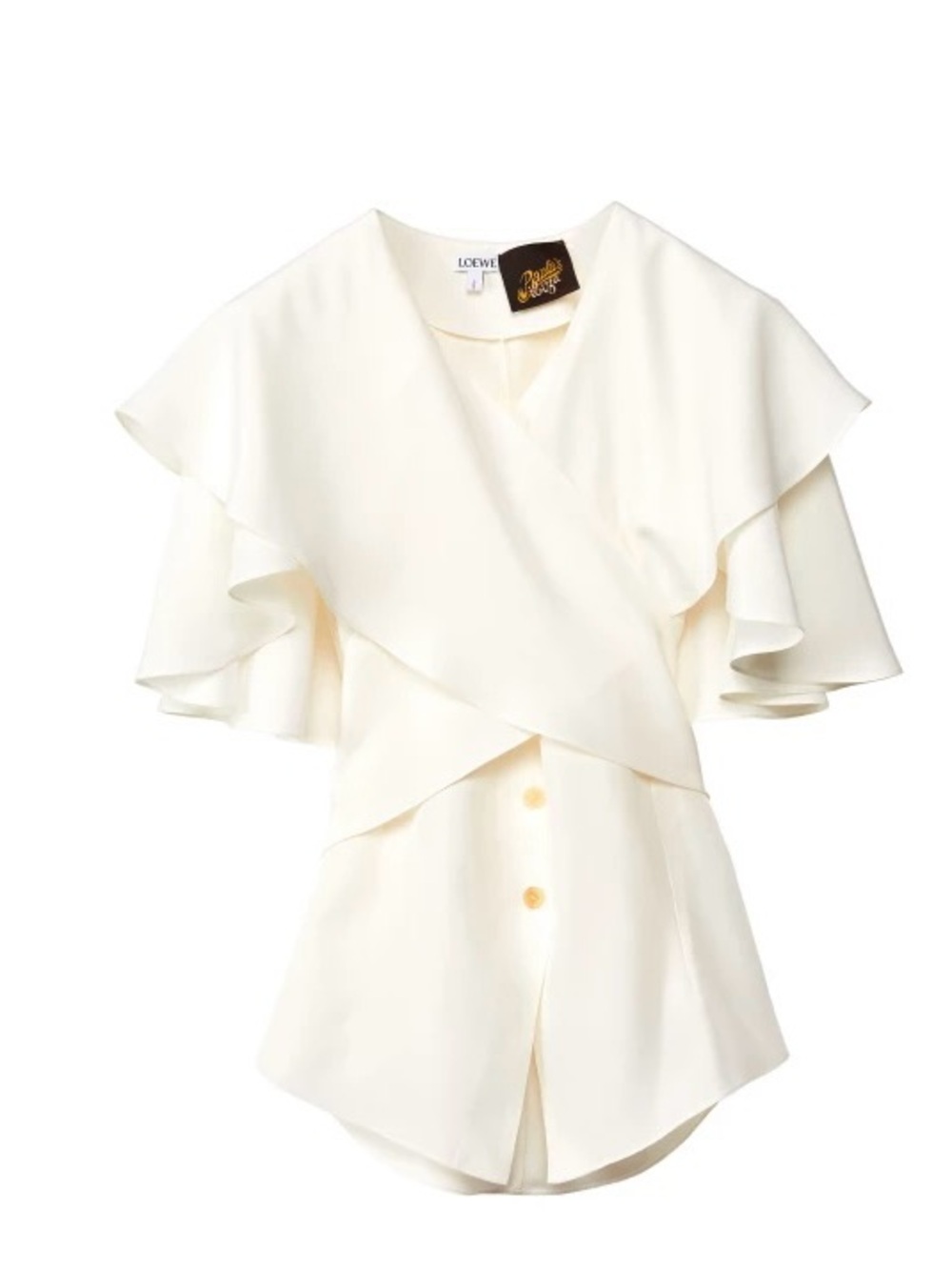 Loewe X Paula’s Ibiza Ruffle Cape Sleeve Top - Picture 2 of 6